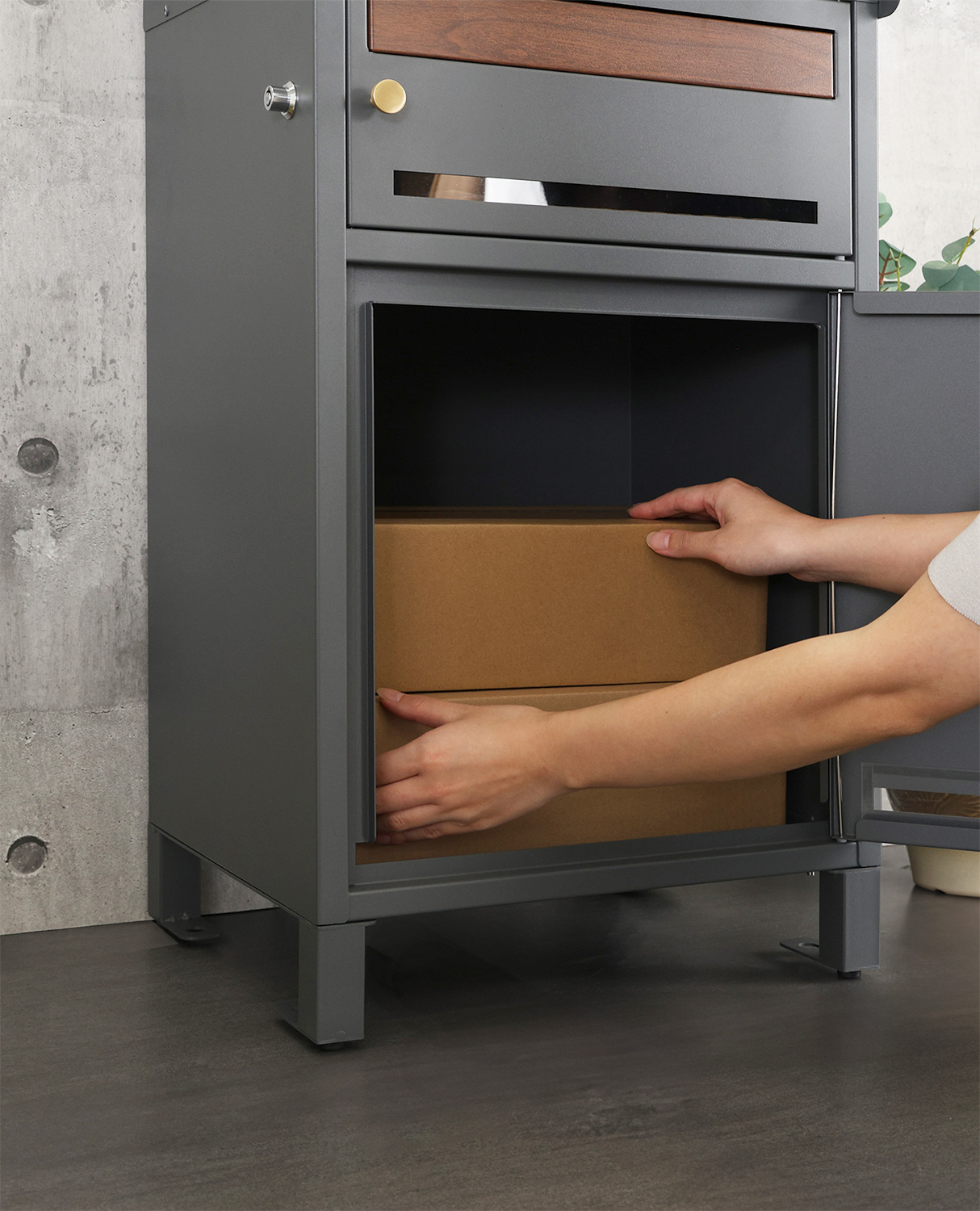 ポスト付き天面ラウンド型宅配ボックス 宅配2段タイプ 追加画像13