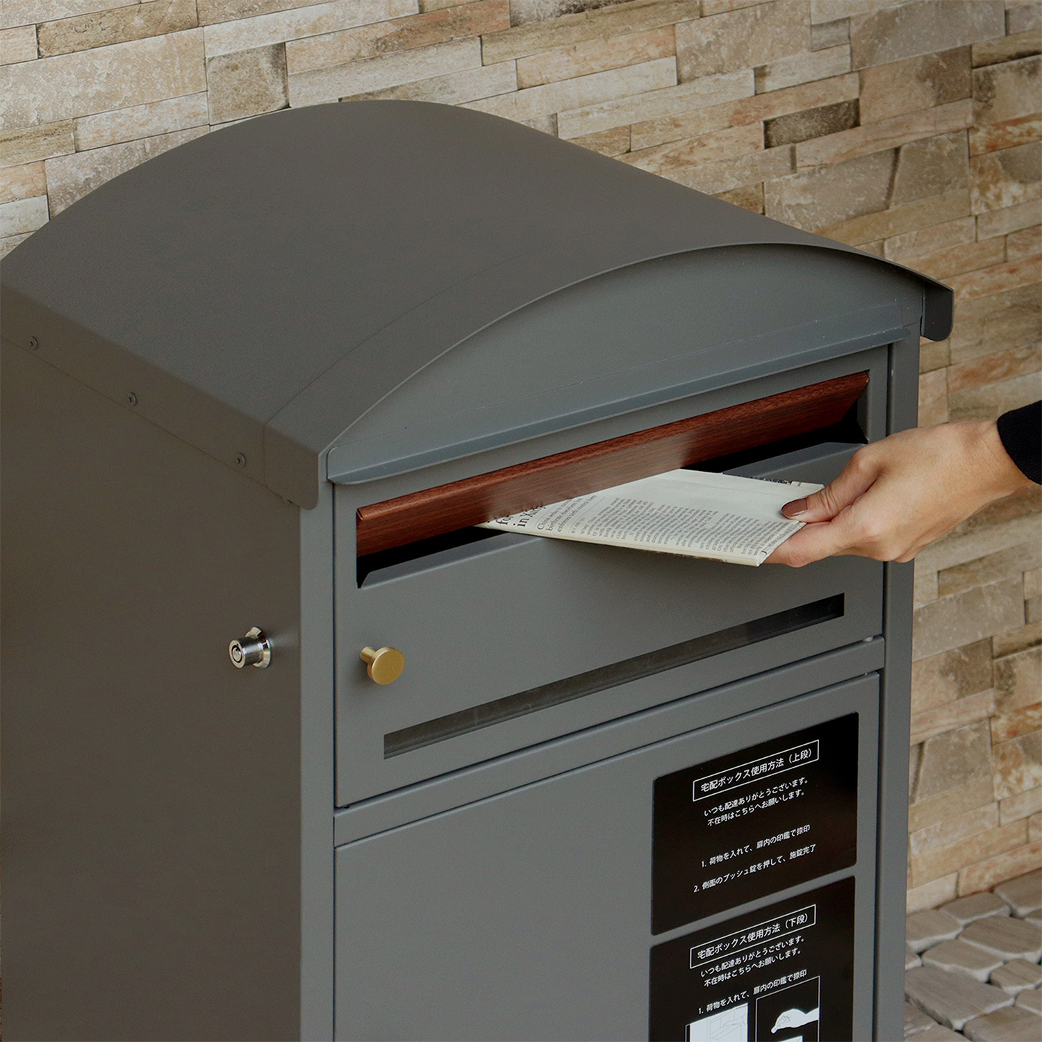 ポスト付き天面ラウンド型宅配ボックス 宅配2段タイプ 追加画像14