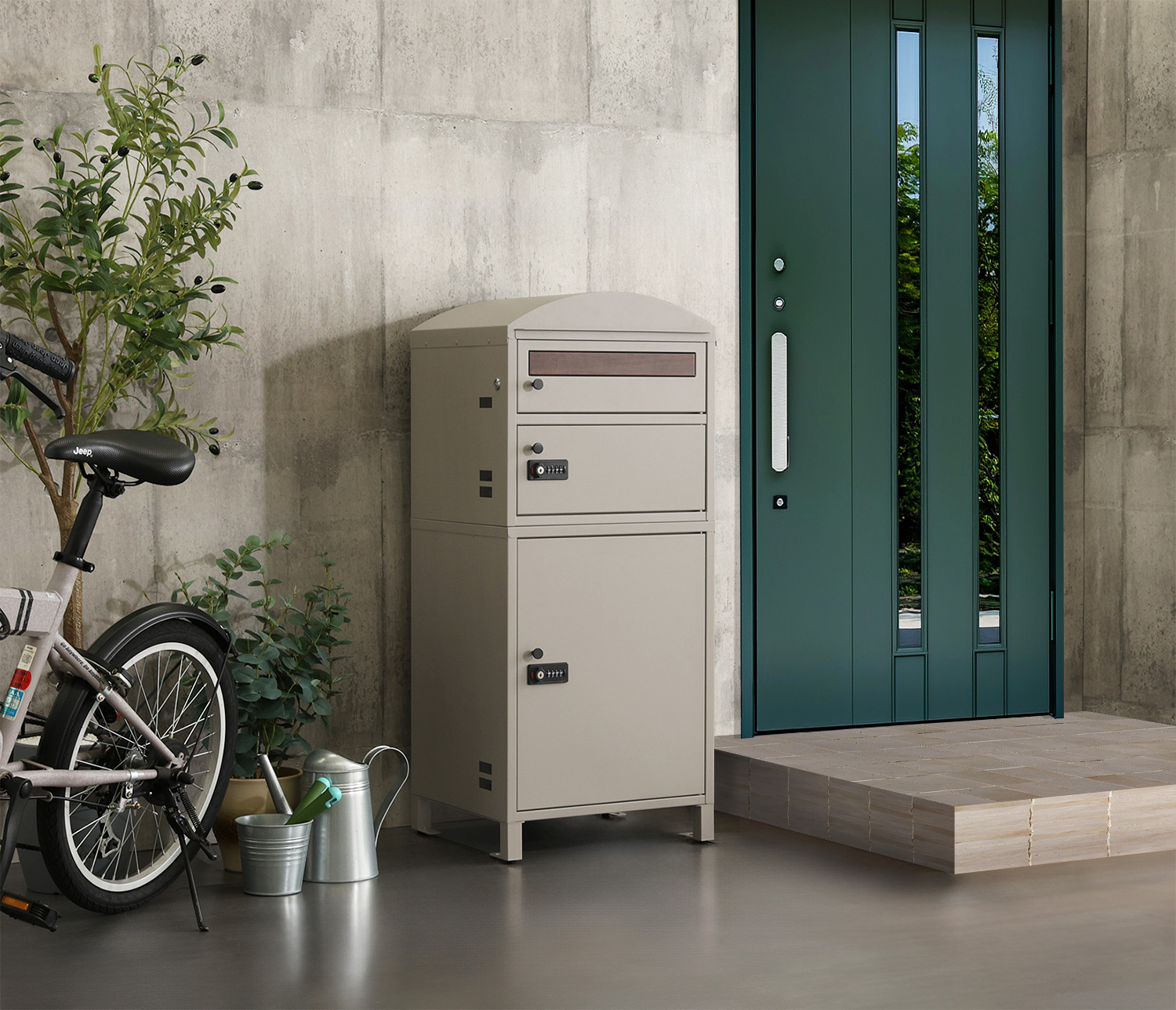 ポスト付き宅配ボックス 宅配3段タイプ 追加画像1