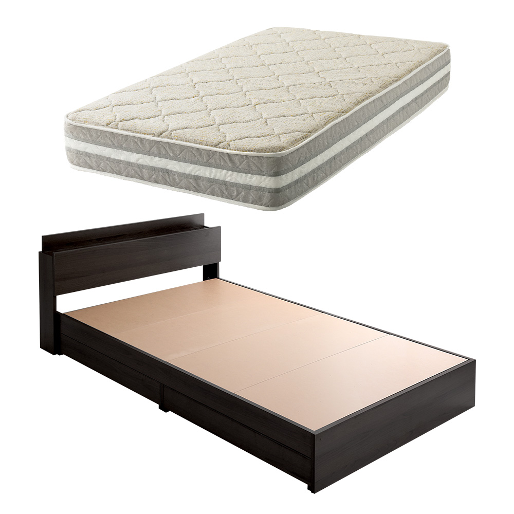 棚・コンセント付きチェストベッド 日本製ポケットコイルデザインマットレスセット バリエーション画像1