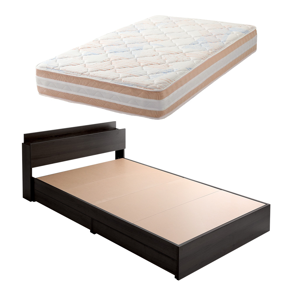 棚・コンセント付きチェストベッド 日本製ポケットコイルデザインマットレスセット バリエーション画像2