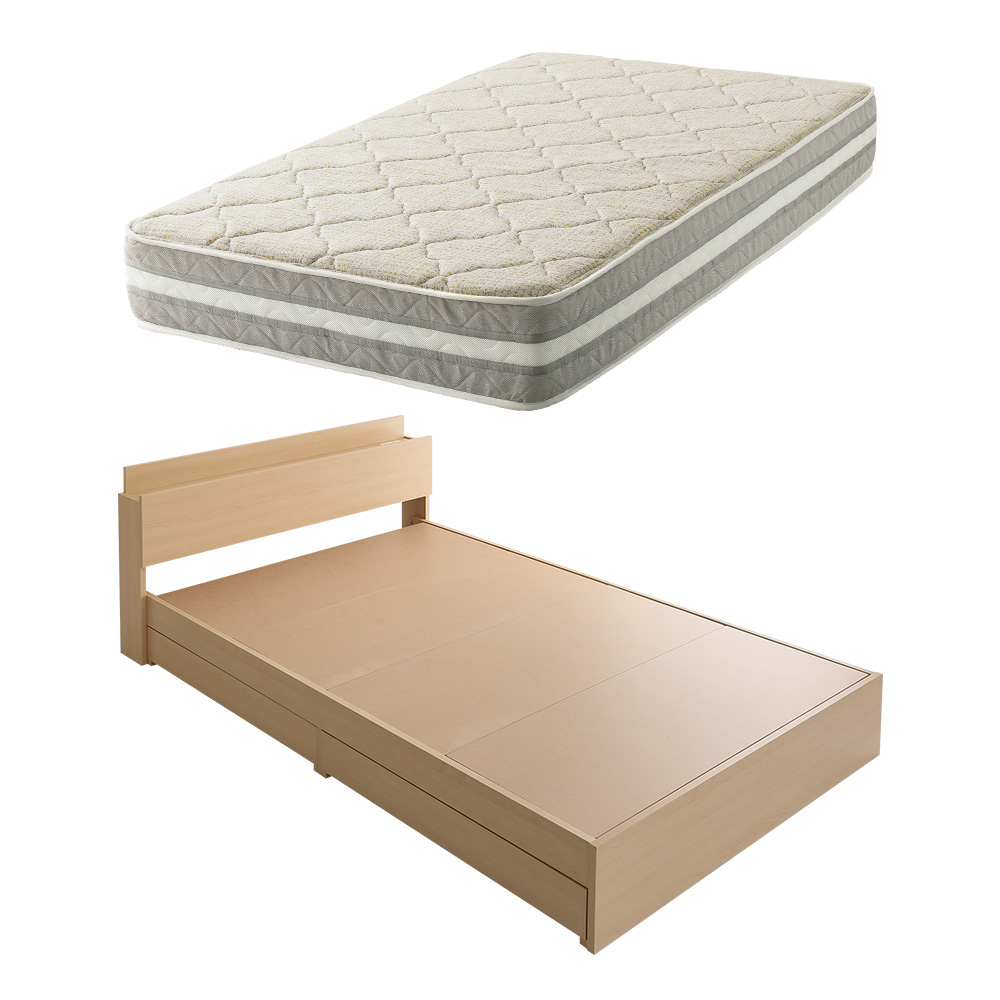 棚・コンセント付きチェストベッド 日本製ポケットコイルデザインマットレスセット バリエーション画像3