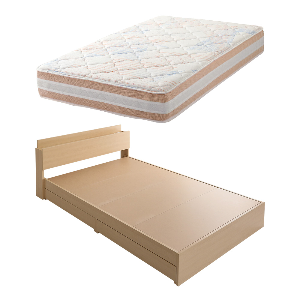 棚・コンセント付きチェストベッド 日本製ポケットコイルデザインマットレスセット バリエーション画像4