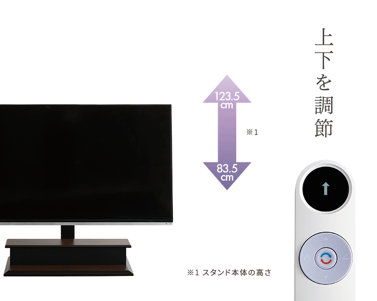 壁寄せ 電動2モーターテレビスタンド Eir エイル 商品説明画像2