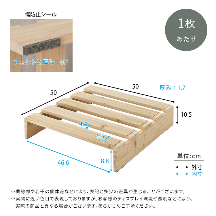 組み合わせ自由 天然木 すのこパレットベッド 追加画像2