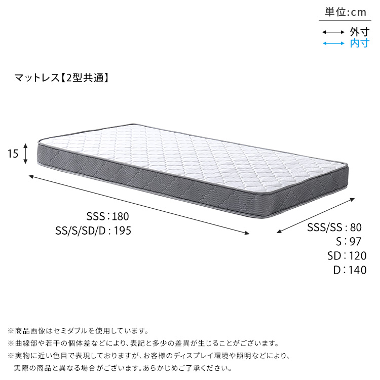 組立簡単ベッド ロータイプ ベッド＋マットレスセット 追加画像3