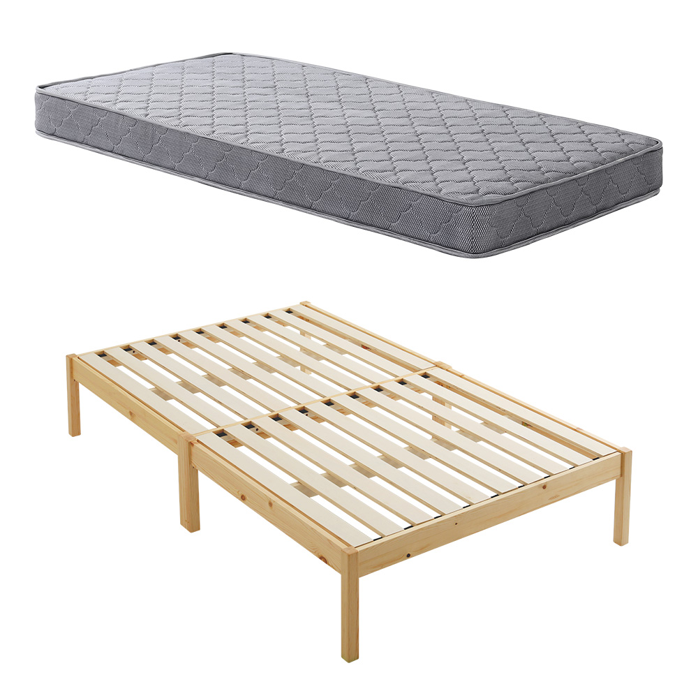組立簡単ベッド ハイタイプ ベッド＋マットレスセット バリエーション画像1