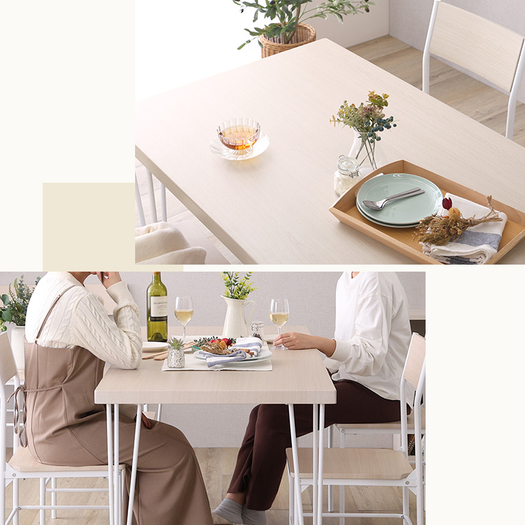 さわやかな背もたれ付きオシャレダイニング7点セット(テーブル＋チェア6脚) Frais フレ 追加画像9