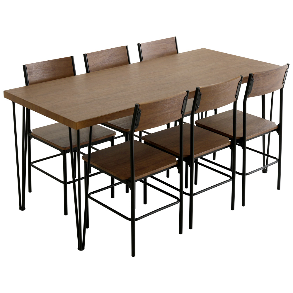 ヴィンテージ背もたれ付きダイニング7点セット(テーブル＋チェア6脚) バリエーション画像2