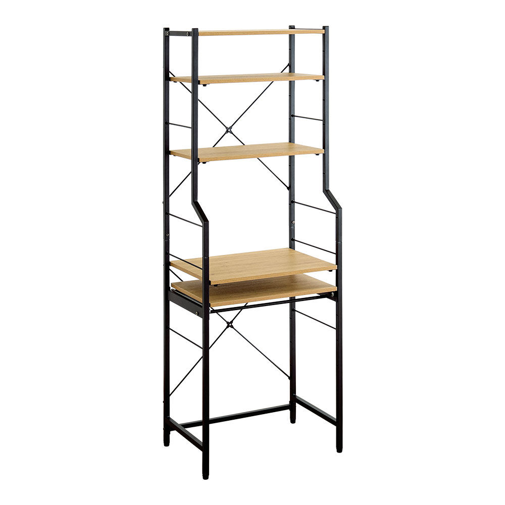 ヴィンテージ調 調節可能スライド棚付きハイタイプデスク バリエーション画像1