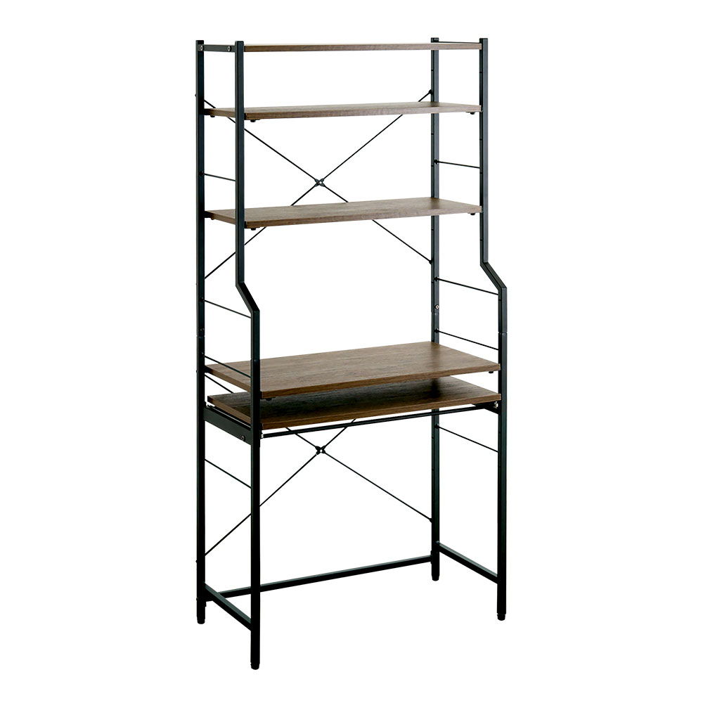 ヴィンテージ調 調節可能スライド棚付きワイドハイタイプデスク バリエーション画像2