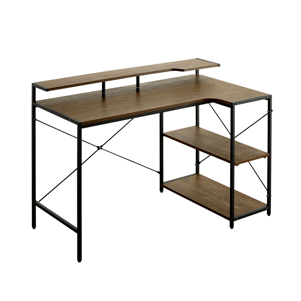 ヴィンテージ調 棚付きL字デスク 幅115cm バリエーション画像2