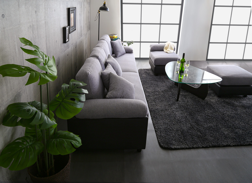 6人掛けコーナーソファ ファブリック×PVCレザータイプ SPACIO 追加画像2