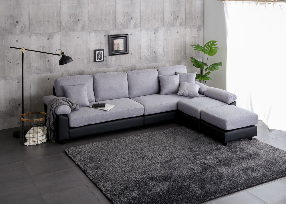 6人掛けコーナーソファ ファブリック×PVCレザータイプ SPACIO 追加画像6