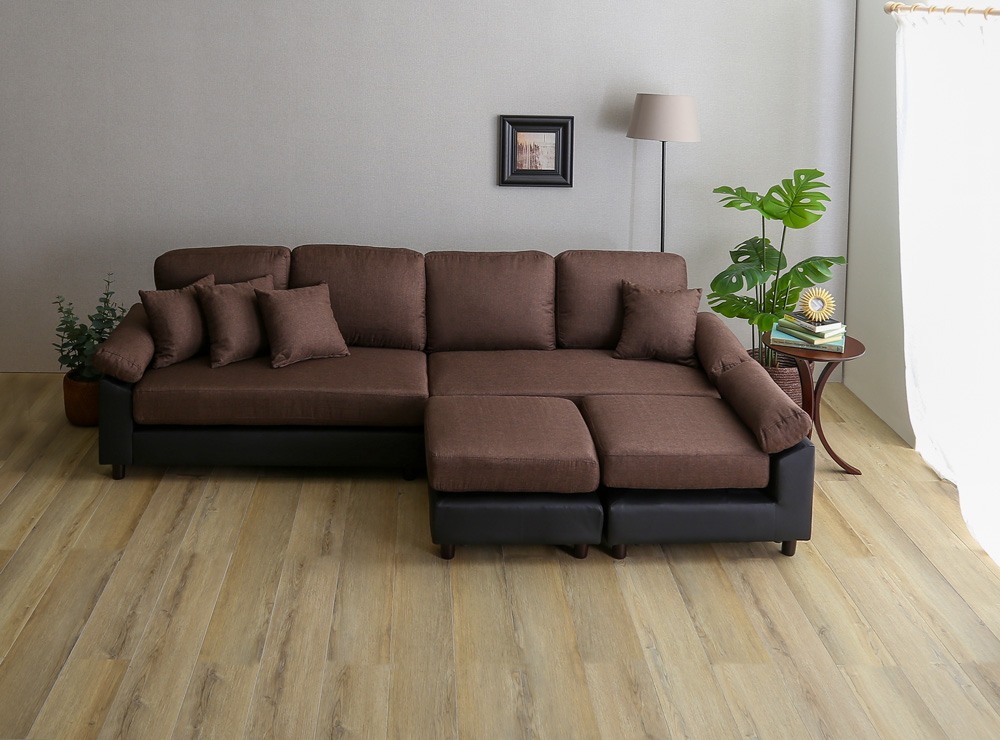 6人掛けコーナーソファ ファブリック×PVCレザータイプ SPACIO 追加画像7