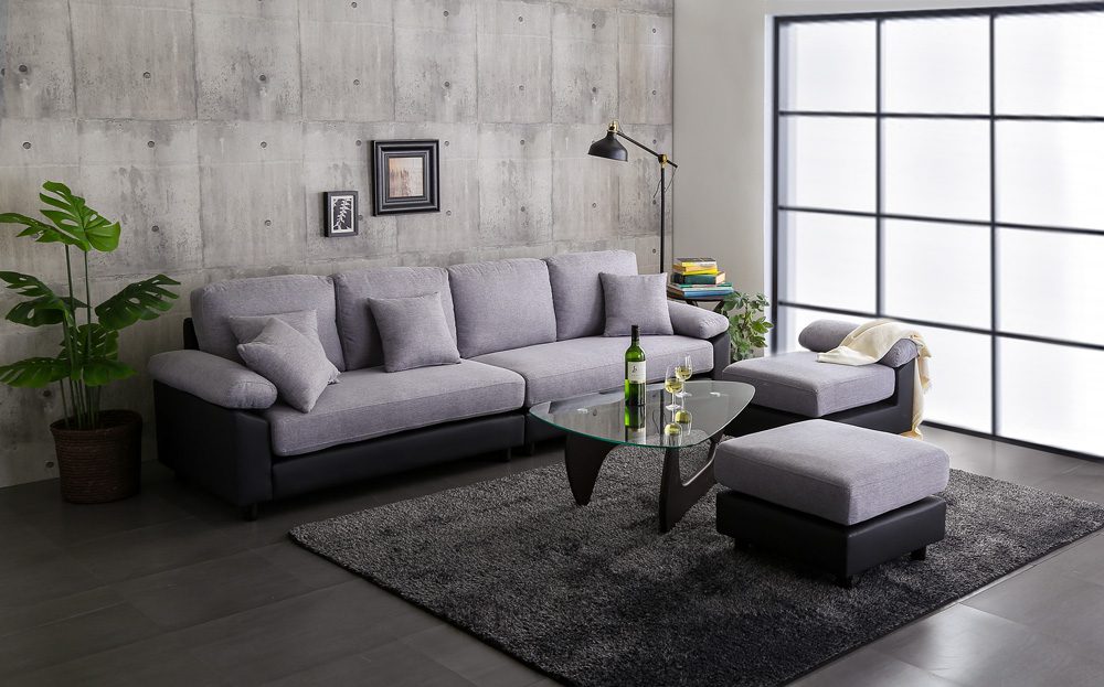 6人掛けコーナーソファ ファブリック×PVCレザータイプ SPACIO 追加画像11