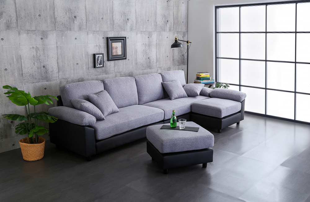 6人掛けコーナーソファ ファブリック×PVCレザータイプ SPACIO 追加画像13