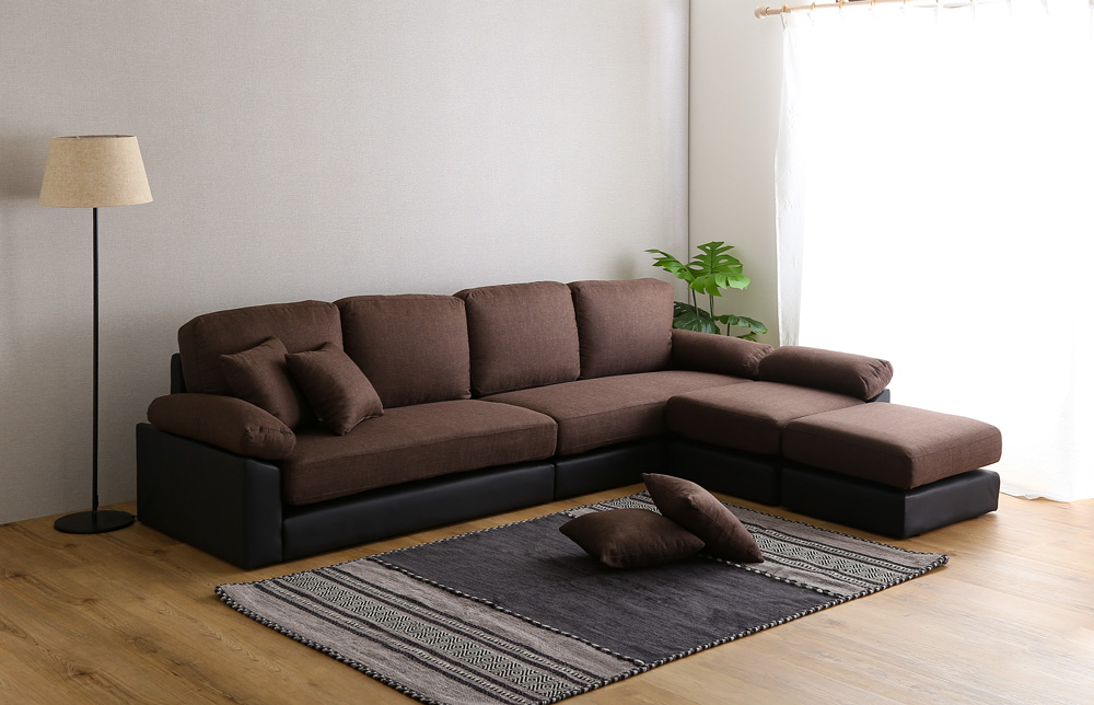 6人掛けコーナーソファ ファブリック×PVCレザータイプ SPACIO 追加画像29