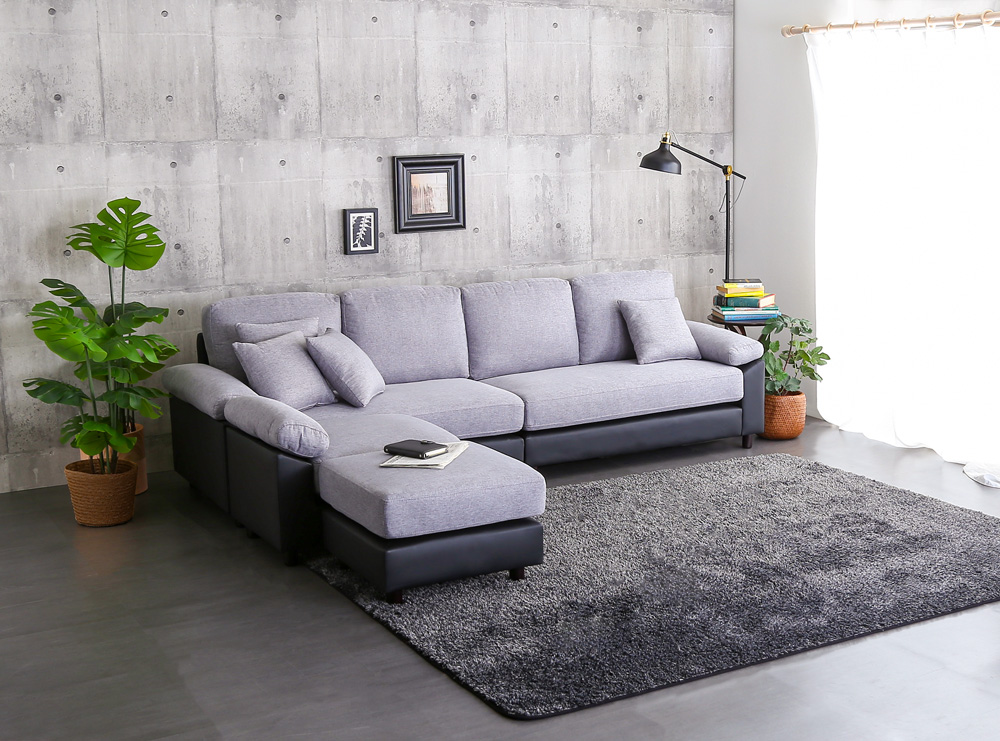 6人掛けコーナーソファ ファブリック×PVCレザータイプ SPACIO 追加画像33