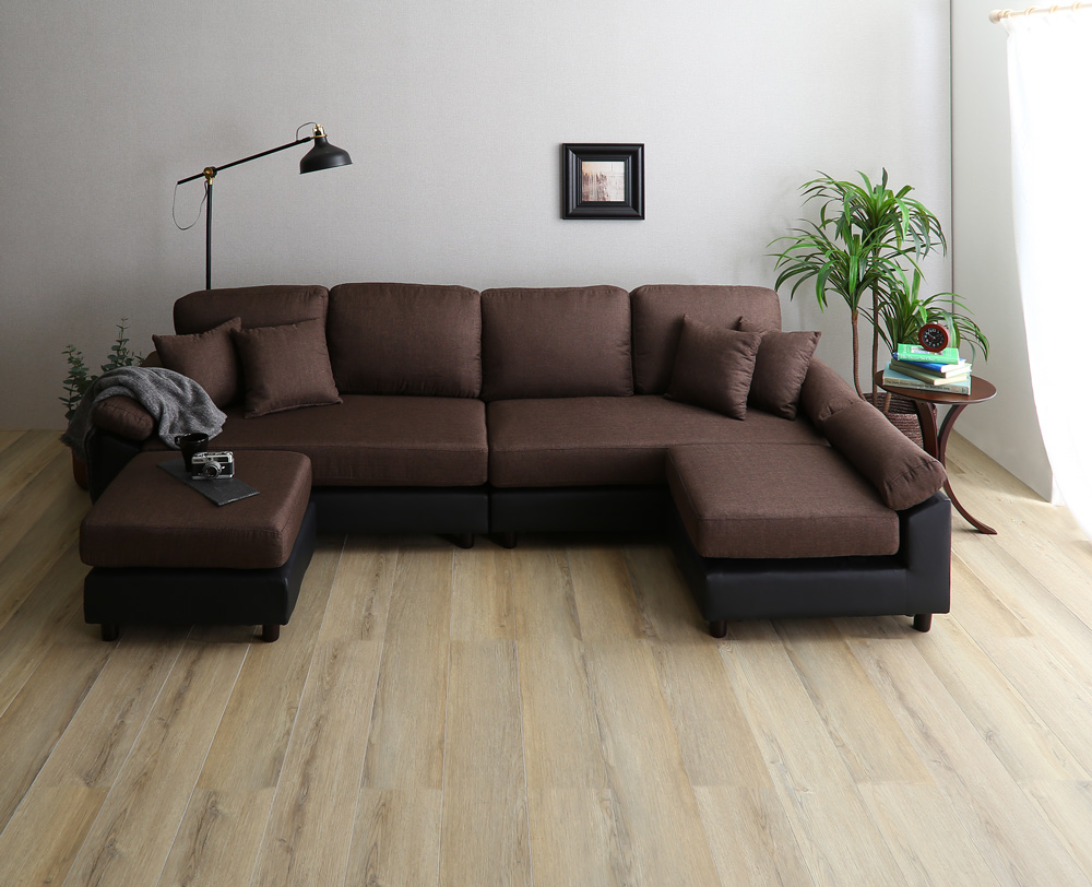 6人掛けコーナーソファ ファブリック×PVCレザータイプ SPACIO 追加画像35