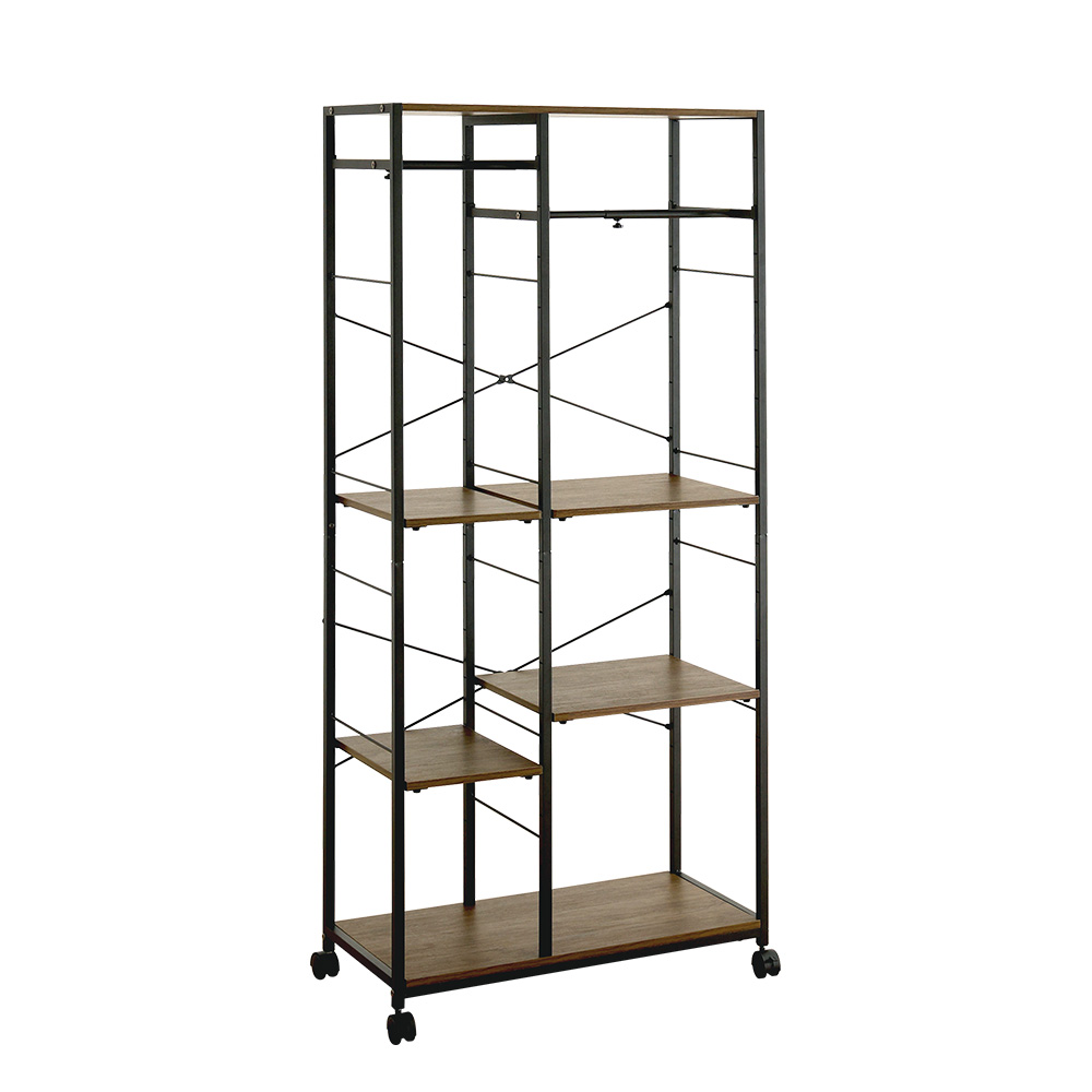 ヴィンテージ調 調節可能2連ハンガーラック 幅84cm バリエーション画像2