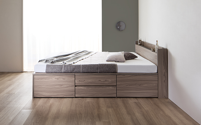 引き出し4杯 天然木調 大容量収納すのこチェストベッド KASANE 追加画像5