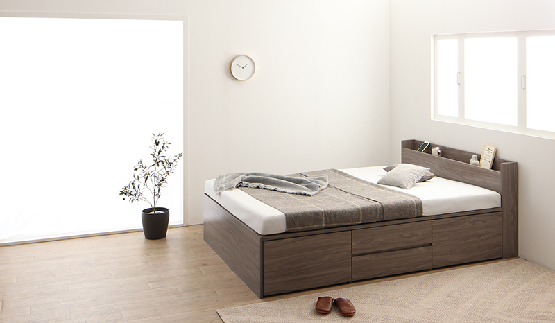 引き出し4杯 天然木調 大容量収納すのこチェストベッド KASANE 追加画像7