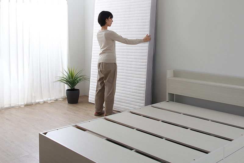 引き出し4杯 天然木調 大容量収納すのこチェストベッド KASANE 追加画像23