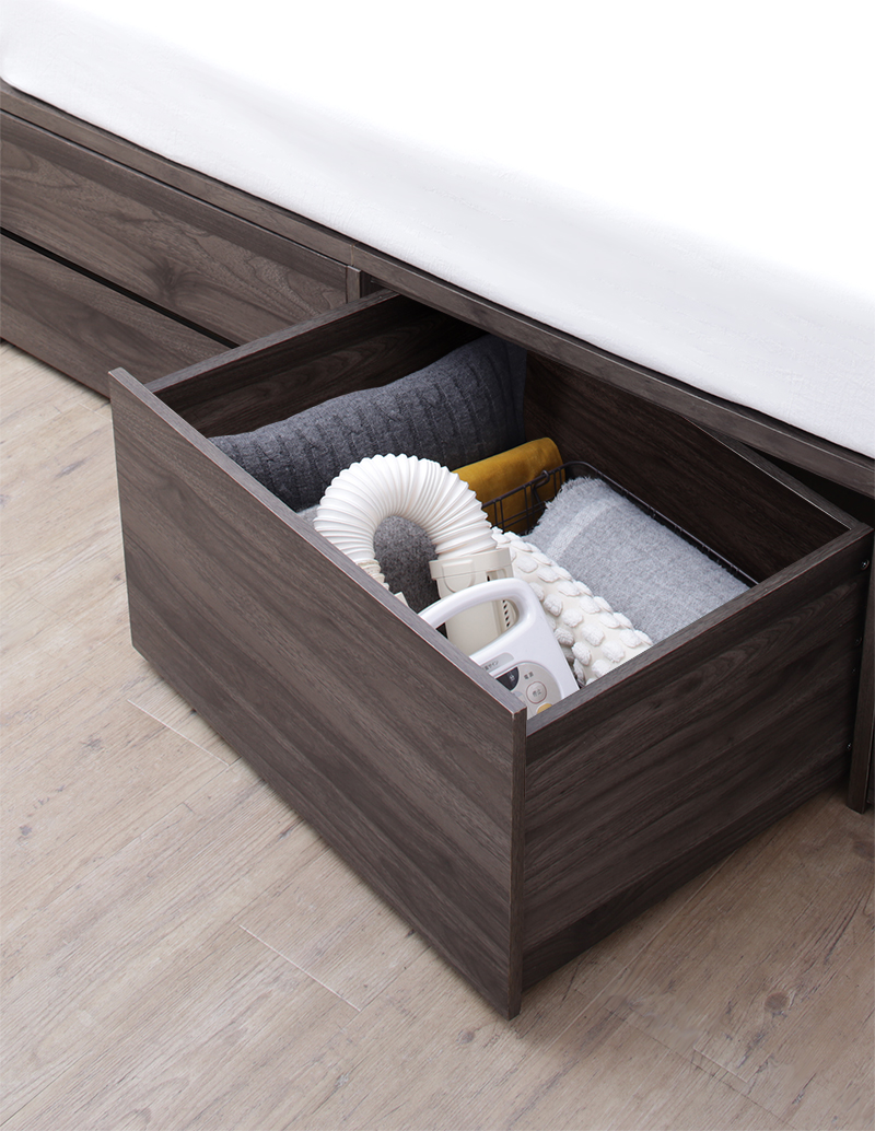 引き出し4杯 天然木調 大容量収納すのこチェストベッド KASANE 追加画像34