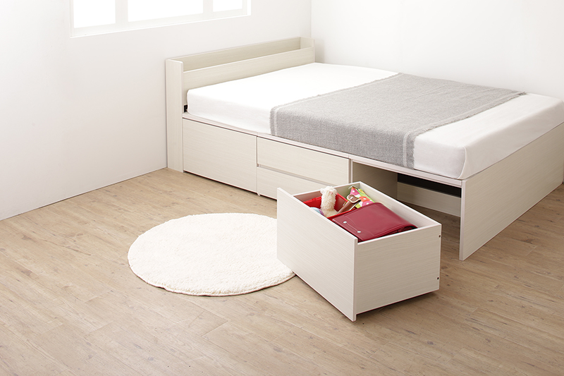 引き出し4杯 天然木調 大容量収納すのこチェストベッド KASANE 追加画像36