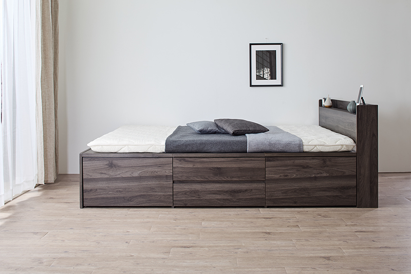 引き出し4杯 天然木調 大容量収納すのこチェストベッド KASANE 追加画像46