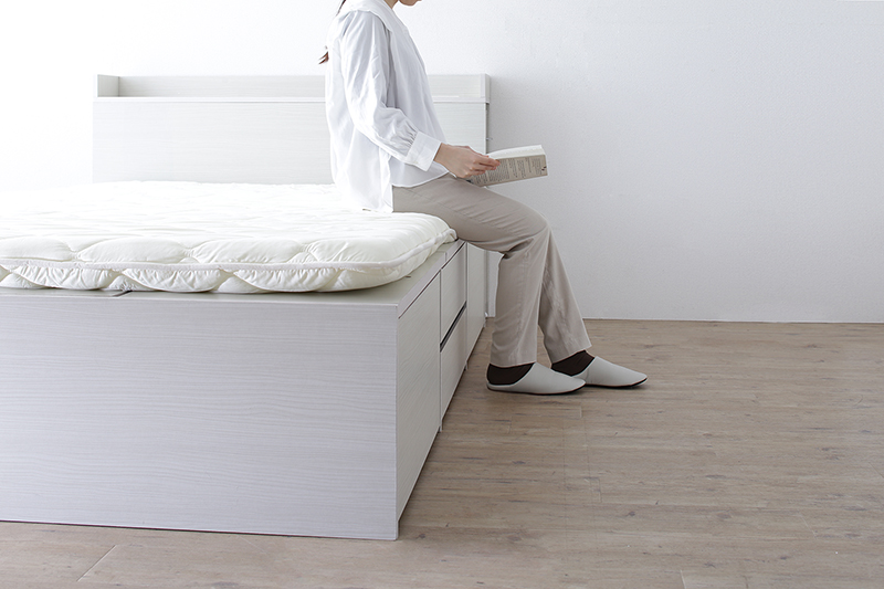 引き出し4杯 天然木調 大容量収納すのこチェストベッド KASANE 追加画像47