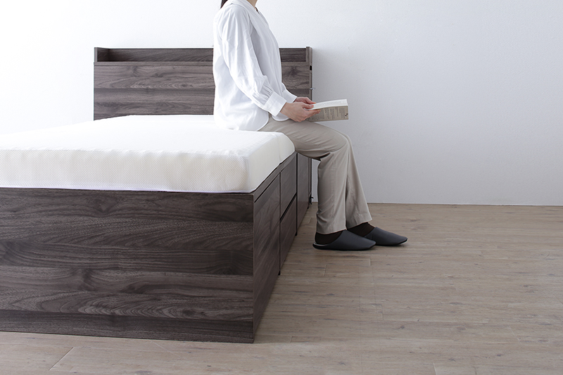 引き出し4杯 天然木調 大容量収納すのこチェストベッド KASANE 追加画像49