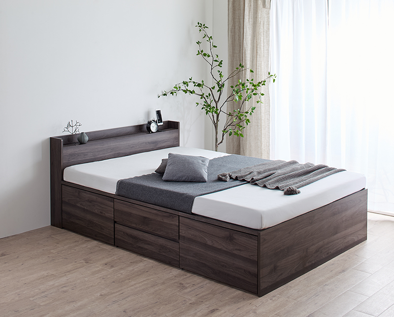 引き出し4杯 天然木調 大容量収納すのこチェストベッド KASANE 追加画像50