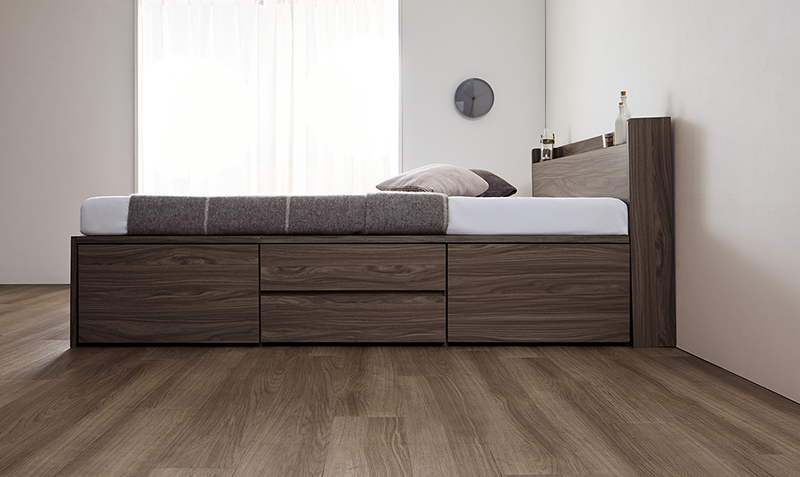 引き出し4杯 天然木調 大容量収納すのこチェストベッド KASANE 追加画像52