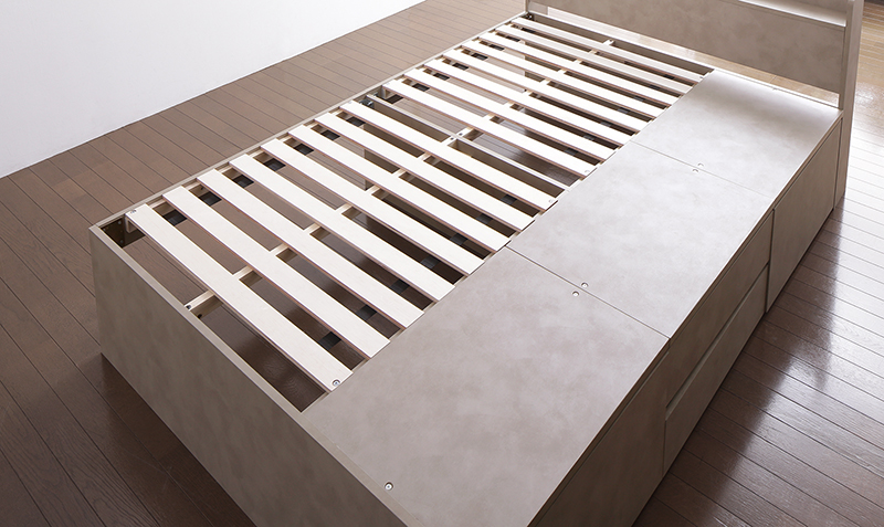 引き出し4杯 天然木調 大容量収納すのこチェストベッド KASANE 追加画像71