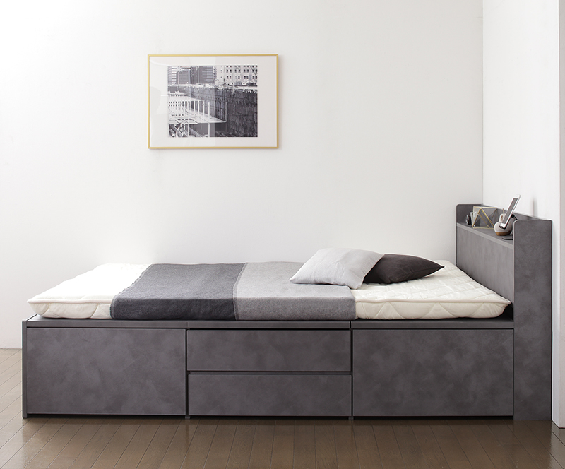 引き出し4杯 天然木調 大容量収納すのこチェストベッド KASANE 追加画像74