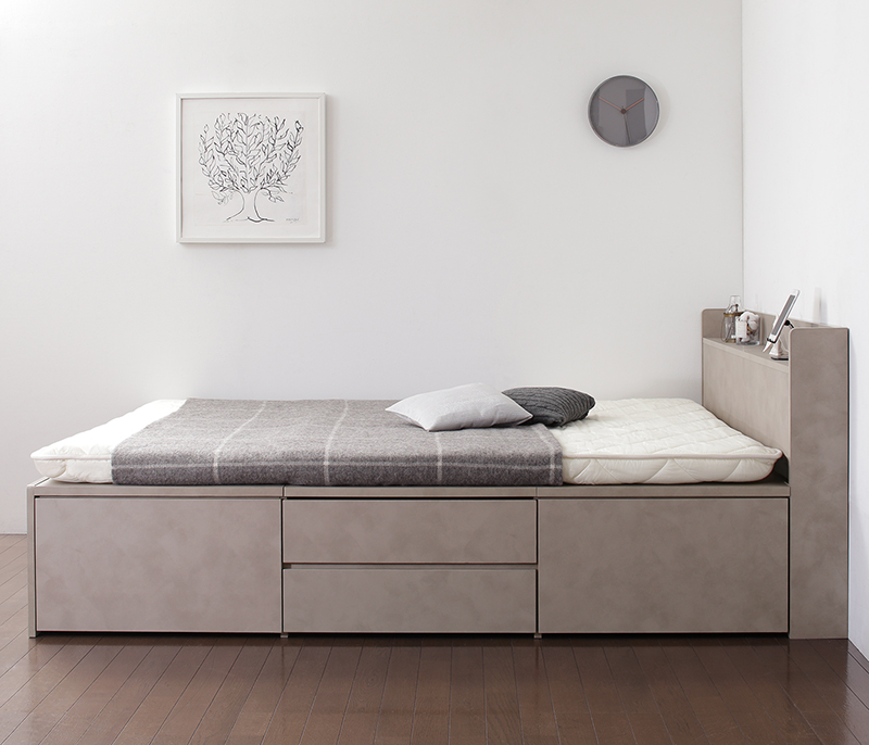 引き出し4杯 天然木調 大容量収納すのこチェストベッド KASANE 追加画像75