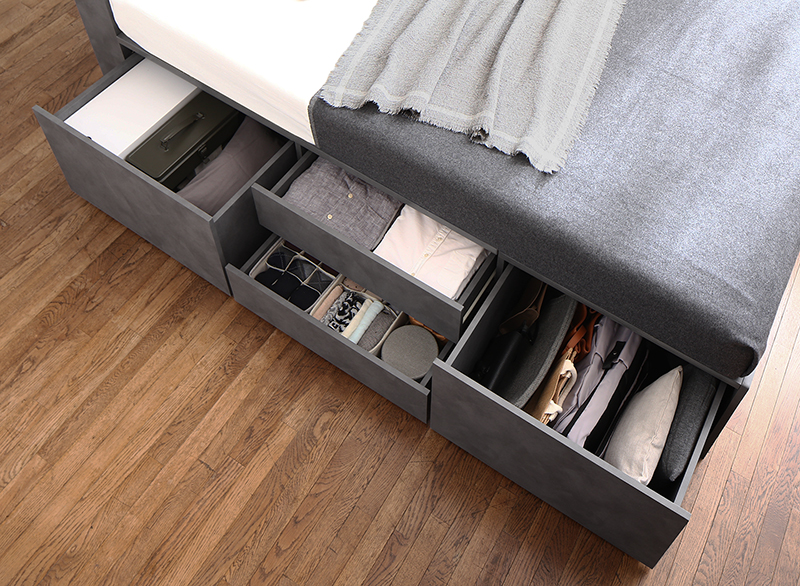 引き出し4杯 天然木調 大容量収納すのこチェストベッド KASANE 追加画像80