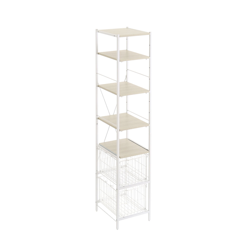 さわやかな 調節可能カゴ付きキッチンラック ハイタイプ 幅33cm バリエーション画像1