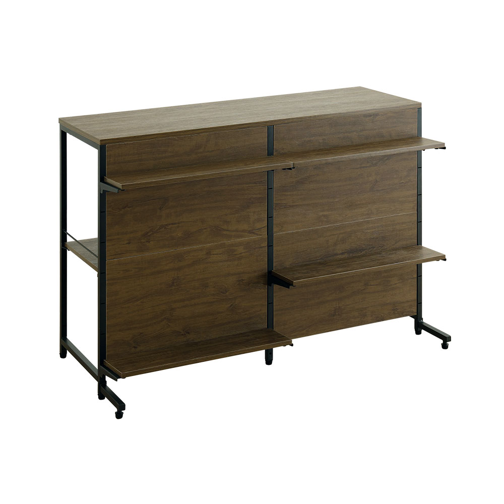 ヴィンテージ調 調節可能両面キッチンカウンターラック 幅120cm バリエーション画像2