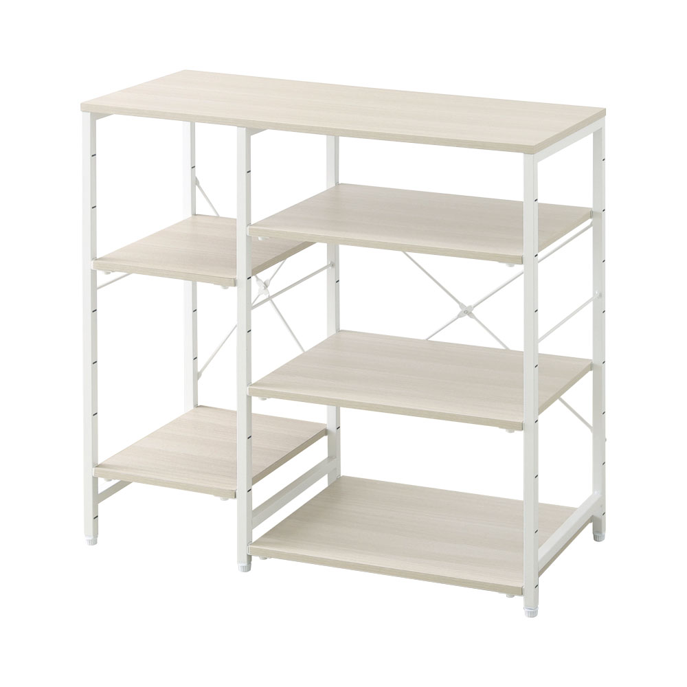 さわやかな 調節可能棚付き カウンター 幅90cm バリエーション画像1