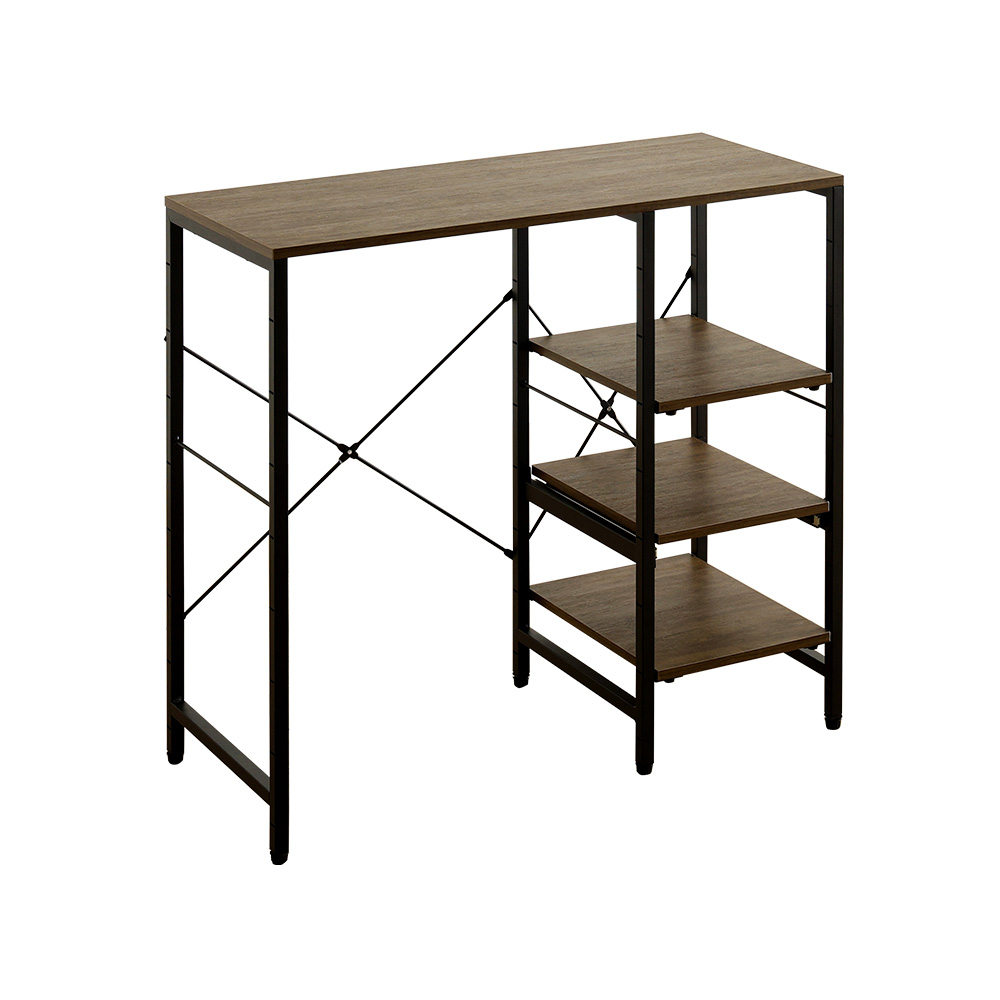 ヴィンテージ調 調節可能スライド棚付き ごみ箱上カウンター 幅90cm バリエーション画像2