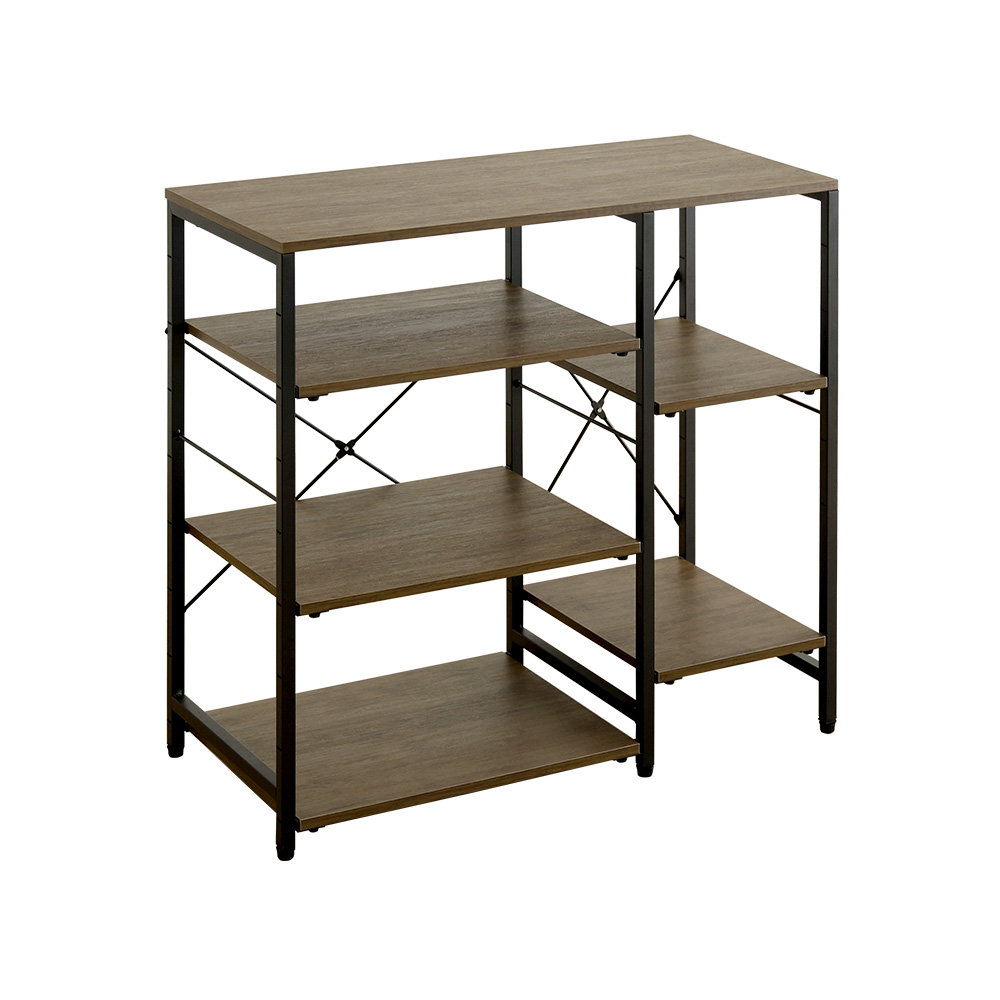 ヴィンテージ調 調節可能棚付き カウンター 幅90cm バリエーション画像2