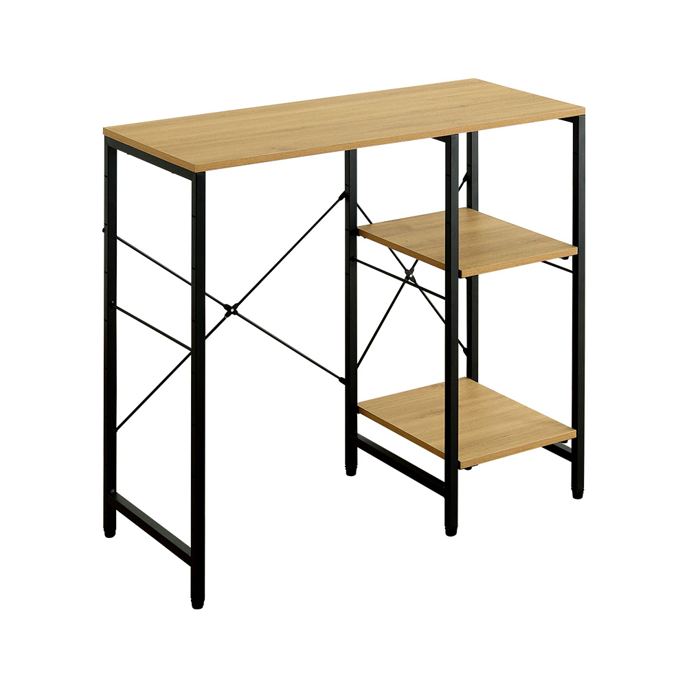 ヴィンテージ調 調節可能棚付き ごみ箱上カウンター 幅90cm バリエーション画像1