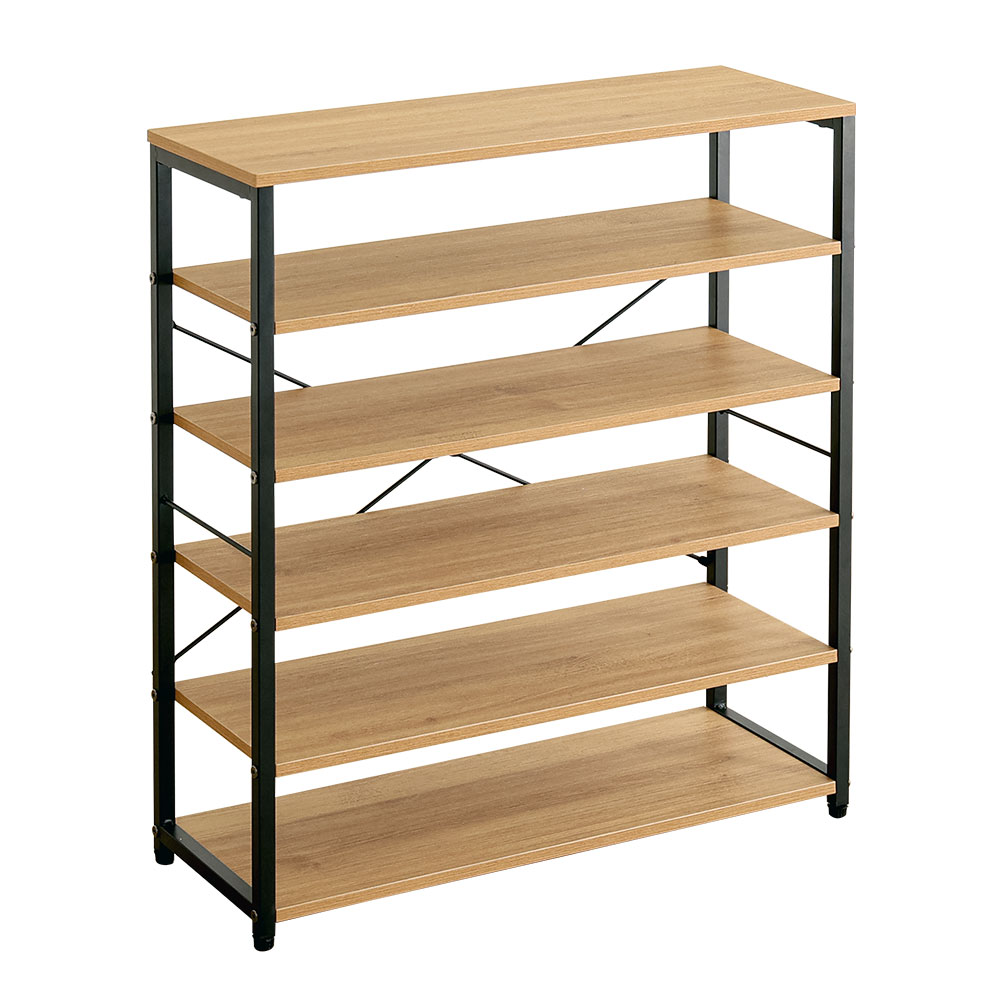 ヴィンテージ調 シューズラック6段 幅79cm バリエーション画像1