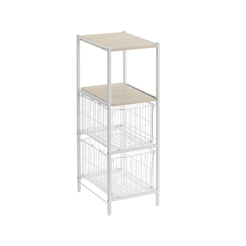 さわやかな カゴ付きキッチンラック ロータイプ 幅33cm バリエーション画像1