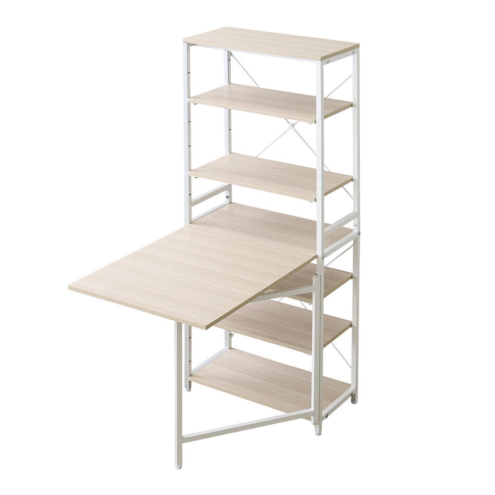 さわやかな 折りたたみテーブル付キッチンラック 幅60cm バリエーション画像1