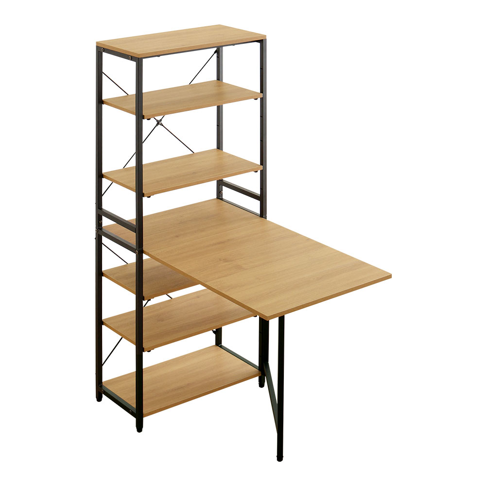 ヴィンテージ調 折りたたみテーブル付キッチンラック 幅60cm バリエーション画像1