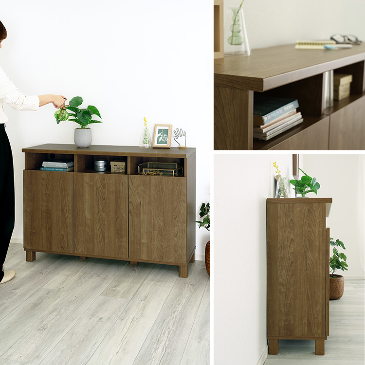 日本製 オープン収納付きキャビネット 110cm - 家具専門店どあどあ 